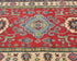 4x6 Red Kuba Afghan Hand Knotted Wool Area Rug
